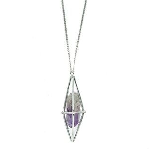 Crystal Wolf Amethyst Necklace